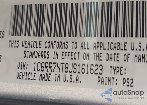 2018 Ram 1500 Laramie 4X4 5'7 Box from USA, damaged, VIN 1C6RR7NT8JS161623